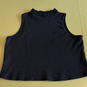 Black Sleeveless Ribbed Top by Old Navy